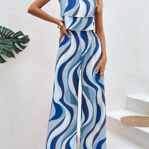 Frenchy Striped Cami Top & Wide Leg Pants *NEW* - Picture 3 of 7